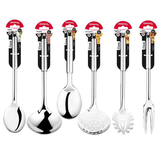 Imagem de Kit Utensílios Para Cozinha 6 Peças Aço Inox