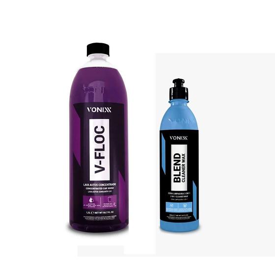 Imagem de Kit V-Floc Lava Autos Super Concentrado 1,5L + Blend Clear Wax 500ml