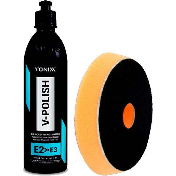 Imagem de Kit V-polish 500ml + Boina 6'' Laranja Corte Refino Lincoln 