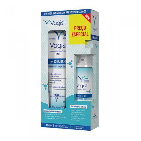 Imagem de Kit Vagisil PH Equilíbrio Sabonete Íntimo em Gel 300g + Desodorante Íntimo Spray 75ml