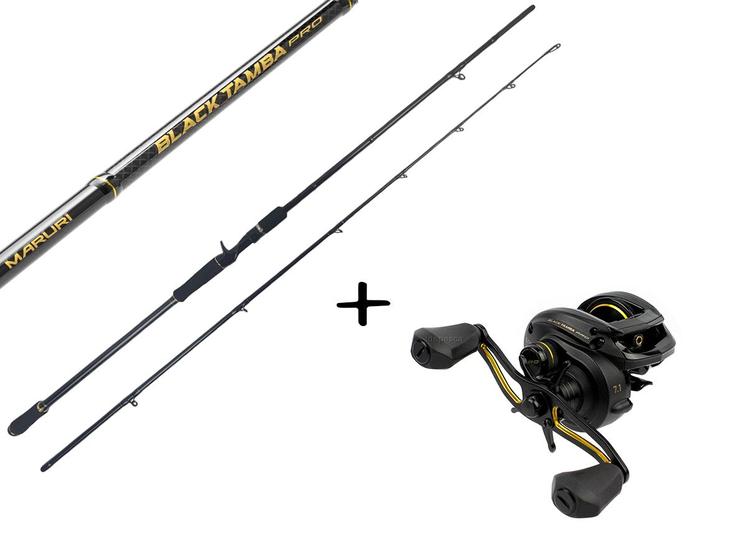 Imagem de Kit Vara Maruri Black Tamba Pro 8'0" (2,40m) 30-60lb - 2 Partes + Carretilha Maruri Black Tamba Pro 11000