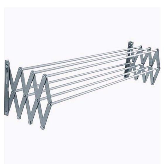 Imagem de KIT Varal Sanfonado 70cm + Varal 50cm Em Alumínio De Parede Retrátil Alumab