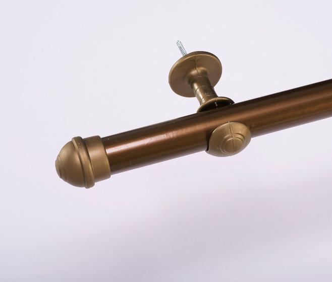 Kit Varão 2,50 Metros Simples Cortina 28mm - Ouro Velho Menor preço em Kit Varão 2,50 Metros Simples Cortina 28mm - Ouro Velho