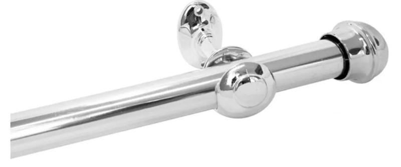 Imagem de Kit Varão Completo Simples 2,20 Metros 19Mm Alumínio Polido