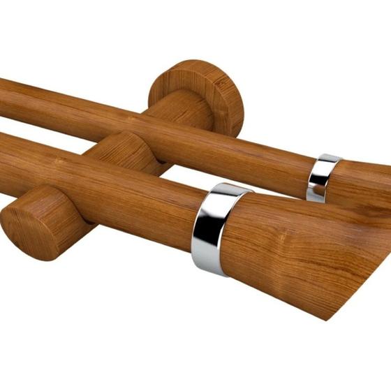 Imagem de Kit Varão Duplo Completo Alemão Plus 28x19mm 3 Metros com 2 Emendas - Quarto ou Sala