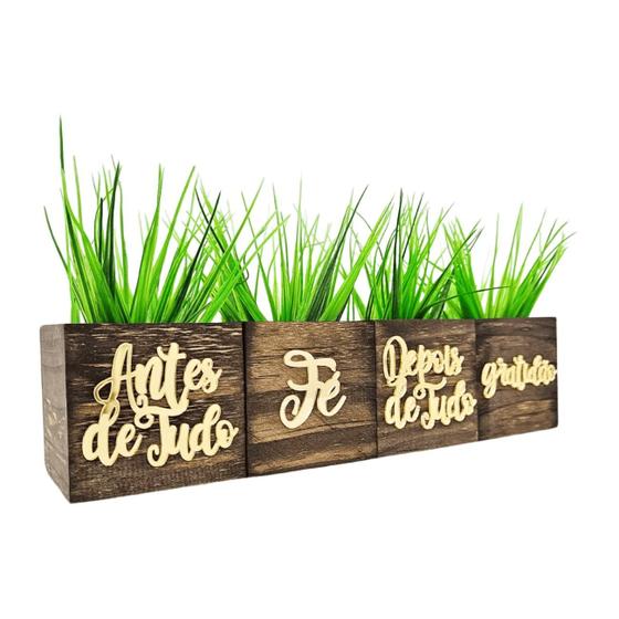 Imagem de kit Vasinhos Decorativos Planta Artificial - Enfeite de Mesa