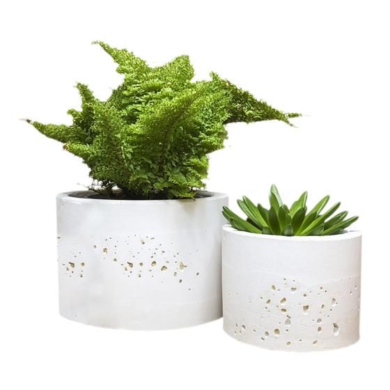 Imagem de Kit Vaso/Cachepot Branco - Linha Floresta (kit II)