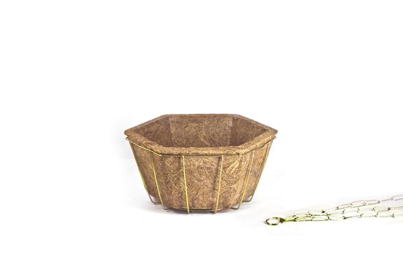 Imagem de Kit Vaso Hexagonal Nutricoco 12 com suporte e corrente