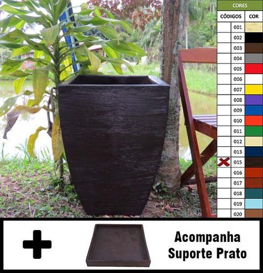 Kit Vaso Planta + Prato 60x40 Moderno Trapézio Polietileno Menor preço em Kit Vaso Planta + Prato 60x40 Moderno Trapézio Polietileno