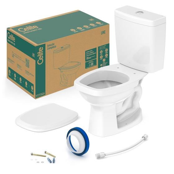 Imagem de Kit Vaso Sanitario Completo Com Caixa Acoplada e Acessórios Celite Like Branco 1647230010300