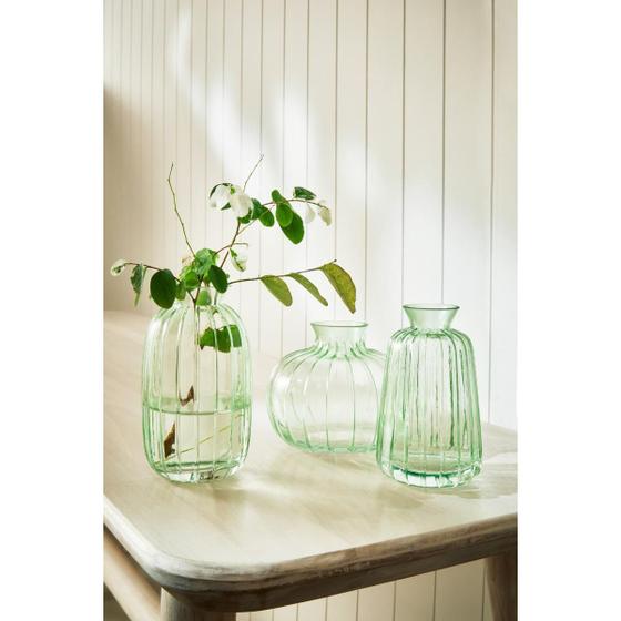 Imagem de Kit vasos em vidro 3 pcs vasinhos decorativos plantas naturais e artificiais mart collection