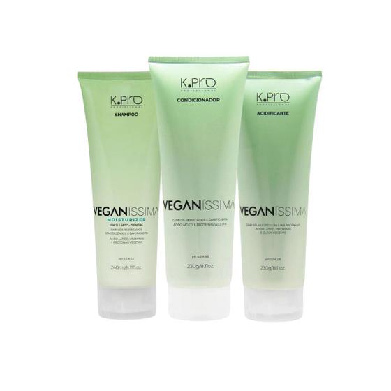 Imagem de Kit Veganíssima Kpro 1 Shampoo Moisturizer 240ml 1 Condicionador 1 Acidificante 230ml