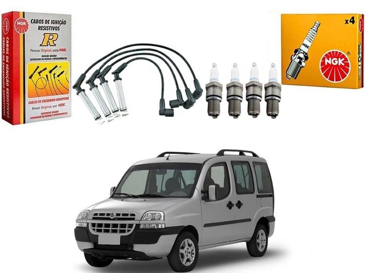 Imagem de Kit vela cabo ngk original fiat doblo 1.8 8v 2004 a 2008