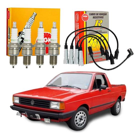 Imagem de Kit Vela Cabo Ngk Saveiro 1.6 1.8 Ap Gasolina 1985 A 1990