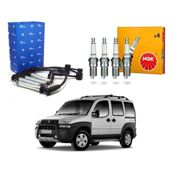 Imagem de Kit Vela Ngk Cabo Doblo Adventure 1.8 8v 2003 A 2010