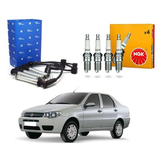 Imagem de Kit Vela Ngk Cabo Siena 1.8 8v 2004 A 2010