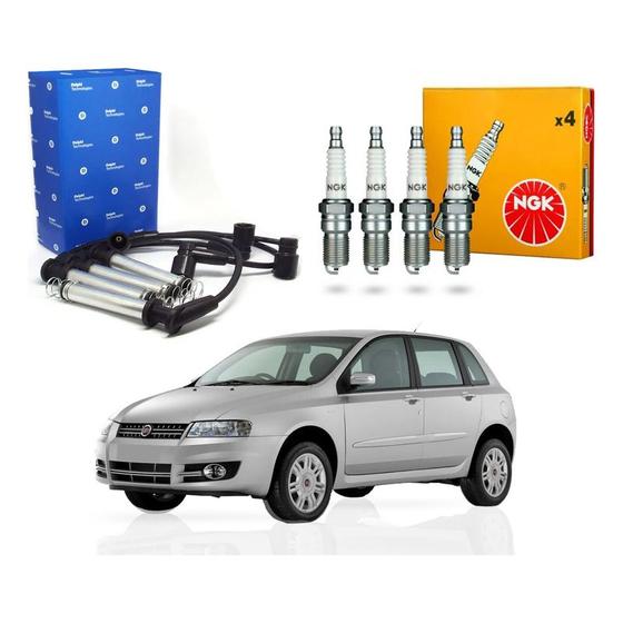 Imagem de Kit Vela Ngk Cabo Stilo 1.8 8v 2002 A 2011