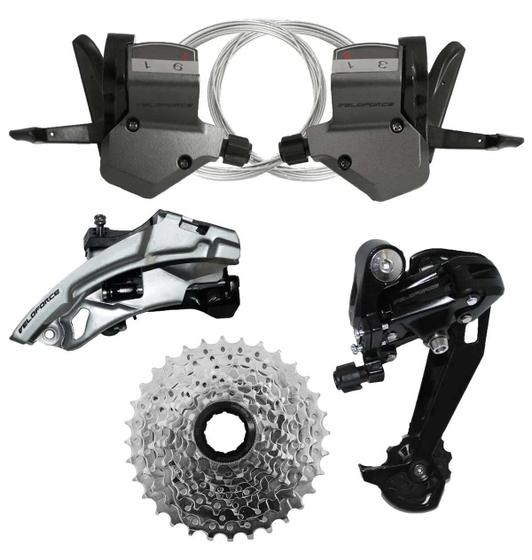 Kit Veloforce Transmissão 3x9v 27v Alavanca Câmbio E Cassete Menor preço em Kit Veloforce Transmissão 3x9v 27v Alavanca Câmbio E Cassete