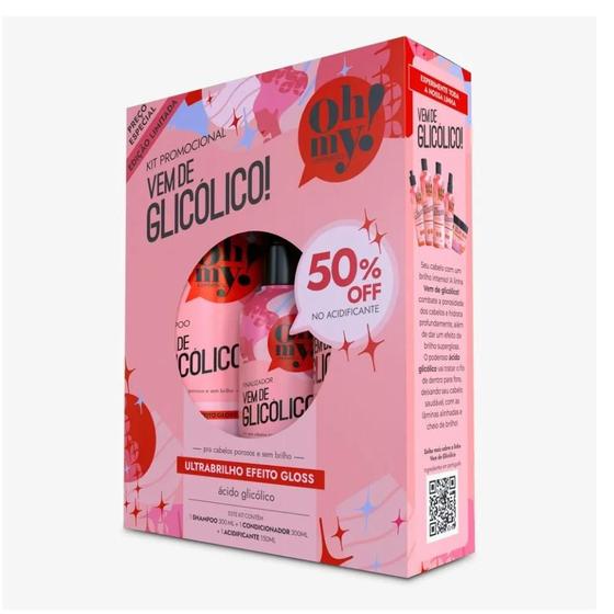 Imagem de Kit vem de glicólico ultra brilho efeito gloss - oh my cosmetics