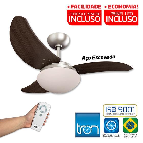 Imagem de Kit Ventilador De Teto Solano Potente Com Controle Remoto Infravermelho Original - Tron