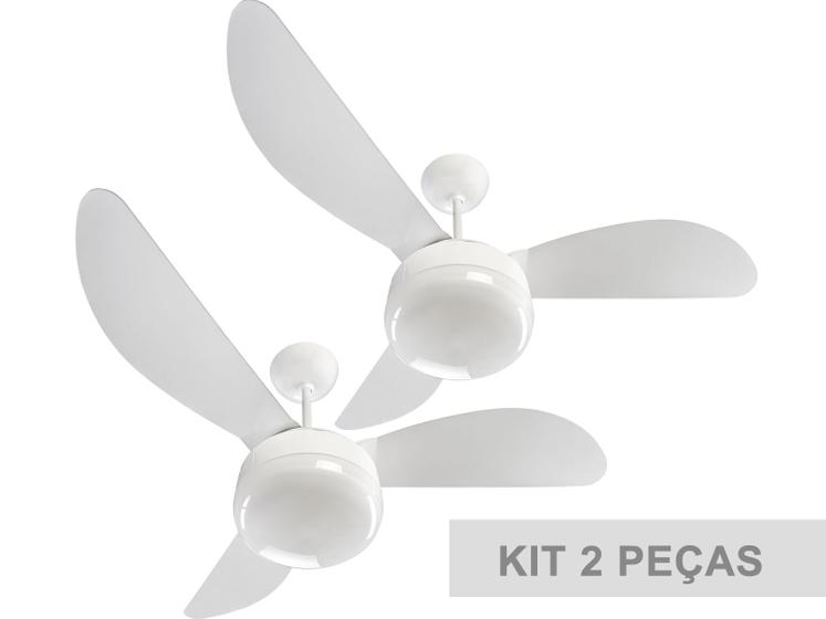 Imagem de Kit Ventilador de Teto Ventisol Fenix Branco 3 Velocidades Premium - 220v - 02 Unidades