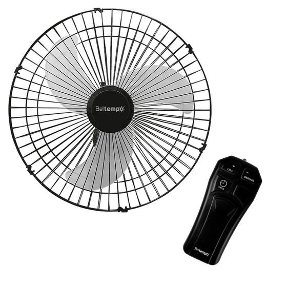 Imagem de Kit Ventilador Oscilante De Parede 60cm Bivolt Flux6 Com Controle Remoto Bt660 Preto Beltempo