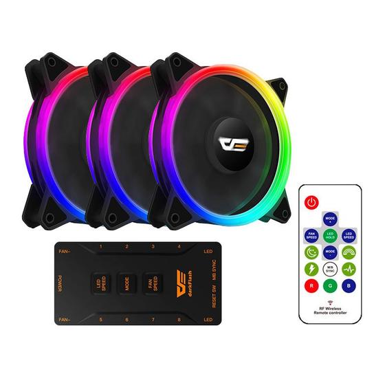 Imagem de Kit Ventoinhas Aigo DarkFlash DR12 Pro 3in1 A-RGB 3x120mm