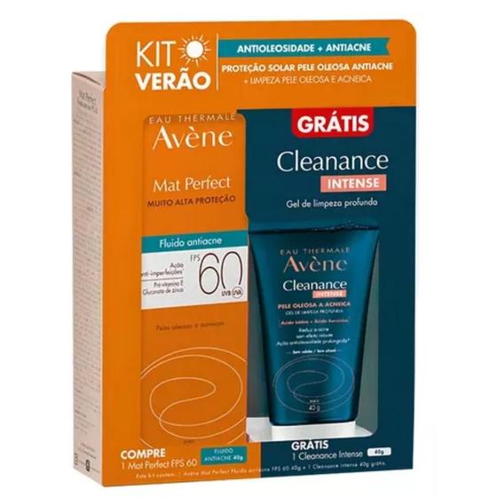 Imagem de Kit Verão Avène Mat Perfect Antiacne FPS60 com 40g + Gel de Limpeza Cleanance com 40g