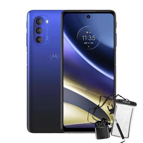 Kit Verão + Smartphone moto G51 5G Azul motorola Processador Octa core 128gb 4gb Tela 6,8 IPS FHD+ Camera Tripla + Selfie 13Mp NFC Bateria 5000mAh Menor preço em Kit Verão + Smartphone moto G51 5G Azul motorola Processador Octa core 128gb 4gb Tela 6,8 IPS FHD+ Camera Tripla + Selfie 13Mp NFC Bateria 5000mAh