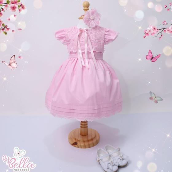 Imagem de Kit vestido eva rosa bebê