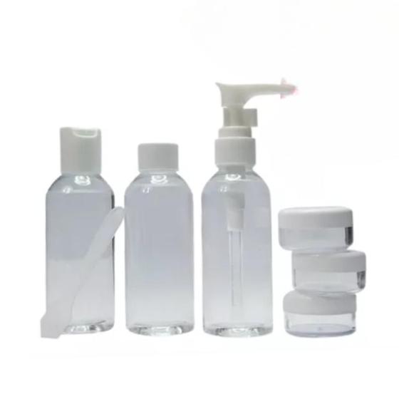 Imagem de Kit Viagem 6 Frasco de Spray Frasco Com Nécessaire Transparente Multiuso