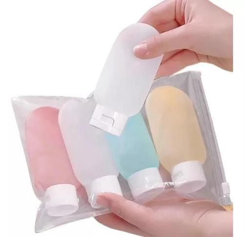 Kit Viagem 6 Frascos Silicone Pote Porta Creme Shampoo viagem Menor preço em Kit Viagem 6 Frascos Silicone Pote Porta Creme Shampoo viagem