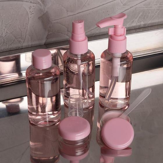 Kit Viagem Porta Cosméticos 8 peças Menor preço em Kit Viagem Porta Cosméticos 8 peças