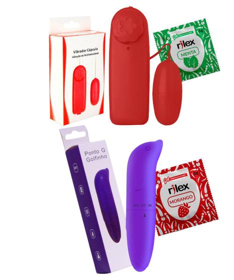 Kit Vibrador Bullet E Golfinho Massageador Íntimo Feminino Ponto G Sex Shop Lubrificante Isa