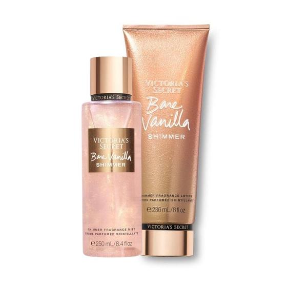 Imagem de Kit Victória Secret Bare Vanilla SHIMMER Body Splash + Creme