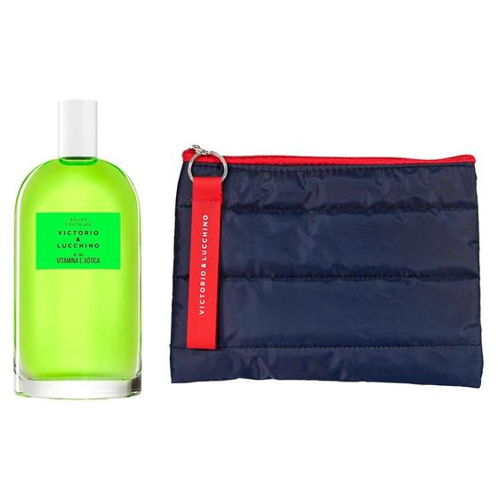 Imagem de Kit Victorio & Lucchino Águas Frutales Nº 20 Vitamina Exótica EDT Perfume Feminino 150ml + Necessaire Azul e Vermelho