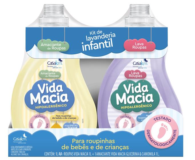 Kit vida macia lava roupas 1l e amaciante glicerina camomila 1l Menor preço em Kit vida macia lava roupas 1l e amaciante glicerina camomila 1l