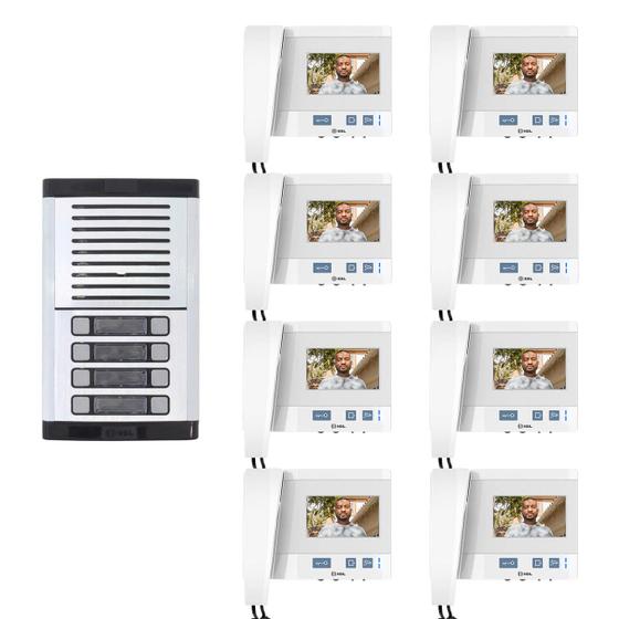 Kit Vídeo Porteiro Eletrônico Hdl Coletivo 8 Pontos Predial Menor preço em Kit Vídeo Porteiro Eletrônico Hdl Coletivo 8 Pontos Predial