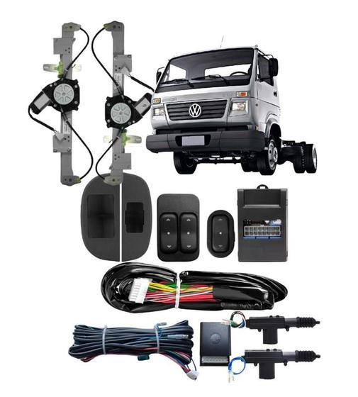 Imagem de Kit Vidro Eletrico Caminhao Vw Titan Tractor + Trava Eletric