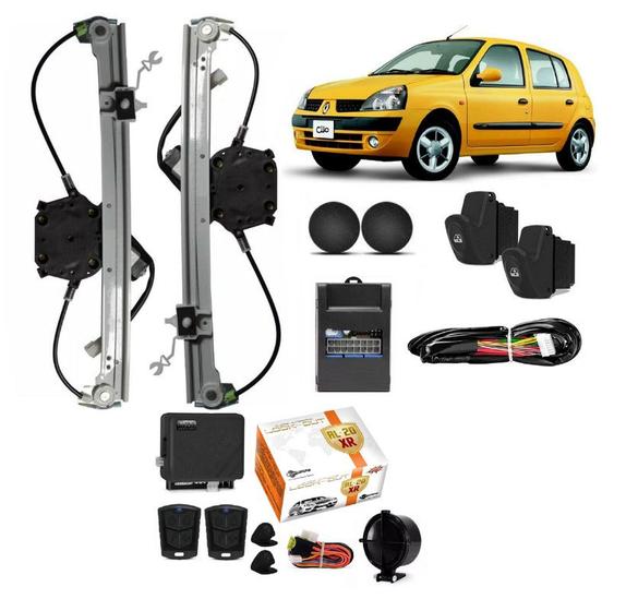 Imagem de Kit Vidro Eletrico Clio 2002 2003 2004 4 portas Dian+ alarme