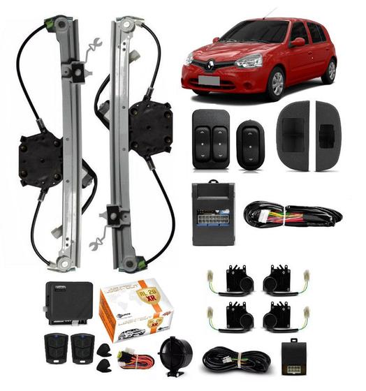 Imagem de Kit Vidro Eletrico Clio 4 P Dian 2014 2015 2016 Trava Alarme