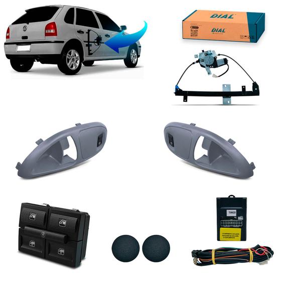 Kit Vidro Eletrico Gol G3 e Parati G3 4 Portas Traseiro Inteligente Moldura Cinza Menor preço em Kit Vidro Eletrico Gol G3 e Parati G3 4 Portas Traseiro Inteligente Moldura Cinza