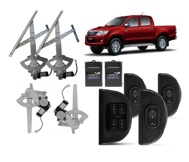 Imagem de Kit Vidro Eletrico Toyota Hilux 4p Completo Sensorizado 2005