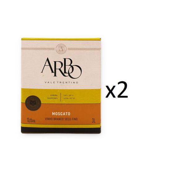 Imagem de Kit Vinho Arbo Moscato Branco Seco Bag In Box 3L 2uni