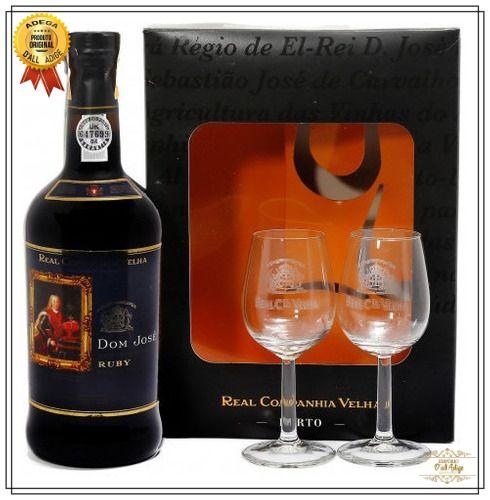 Imagem de Kit Vinho do Porto Dom José Ruby + 2 Taças