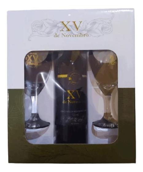 Imagem de Kit Vinho E 2 Taças - Xv De Novembro Presente Namorados