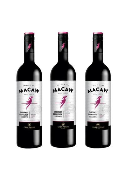 Imagem de Kit Vinho Macaw Cabernet Sauvignon Tinto Demi-Sec 750ml 3uni