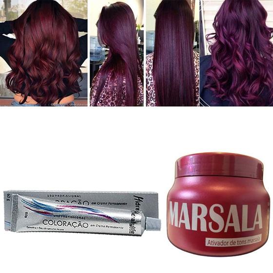 Imagem de Kit Vinho Marsala 01 Máscara 250g e 01 Coloração Mairibel