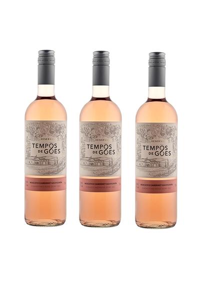 Imagem de Kit Vinho Tempos de Góes Rosé Demi-Sec Reservado 750ml 3uni