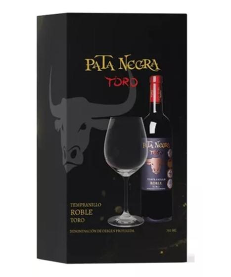 Imagem de Kit Vinho Tinto Espanhol Pata Negra Toro 750ML com Taça de Cristal